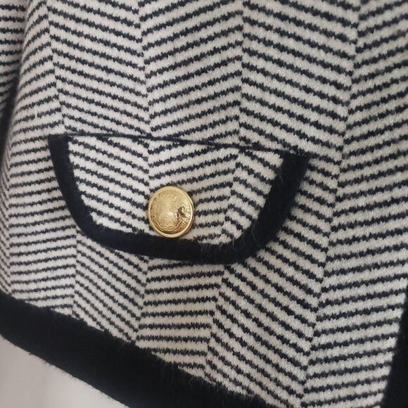 Express Jacket Medium White Black Old Money Classic Feminine Business Preppy - Picture 5 of 11